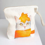 Projektová taška se zipem - Cat with scarf - velká