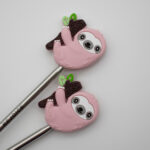 Knitting Margot koncovky na jehlice - lenochodi růžoví