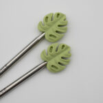 Knitting Margot koncovky na jehlice - monstera 1